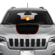 2014-2022 Jeep Cherokee Trailhawk zwart satijn vinyl kap sticker sticker afbeelding
 2
