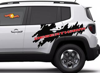2 kleuren Jeep Renegade DesertHawk Side Splash grafische vinyl sticker Sticker Desert Hawk SUV