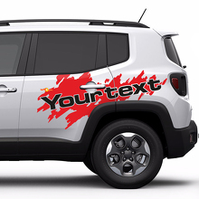 Spatwater Hood- en Zijsplash Vinyl Stickerset voor Jeep Renegade 4