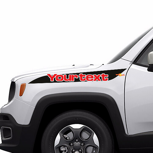 2 kleuren Jeep Renegade Hood Stripe Graphic Vinyl Decal Sticker Side