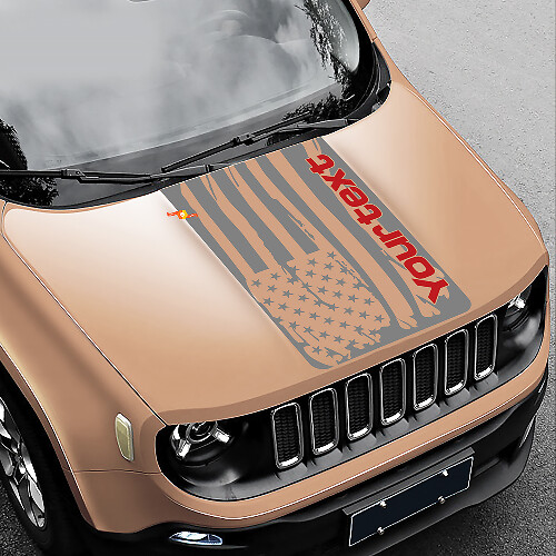 Versleten Amerikaanse vlag motorkap vinyl sticker decal voor Jeep Renegade