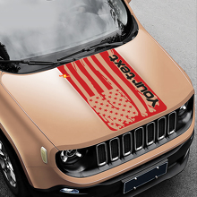 Versleten Amerikaanse vlag motorkap vinyl sticker decal voor Jeep Renegade 3