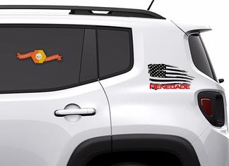 2 kleur Jeep Renegade noodlijdende Amerikaanse vlag grafische vinyl sticker sticker kant