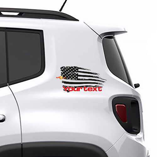 Verweerde Amerikaanse Vlag Achterzijraam Grafische Vinyl Decal Sticker voor Jeep Renegade