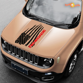 2 kleuren kap Jeep Renegade noodlijdende Amerikaanse vlag Logo SUV grafische vinyl sticker