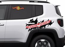 2 kleuren Trail Hawk TrailHawk Jeep Renegade Cherokee Side Splash Logo Vinyl Decal 2