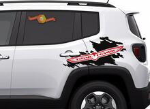 Jeep Renegade Cherokee Trail Hawk Side Splash Splatter Logo Graphic Vinyl Decal 2 kleuren 2