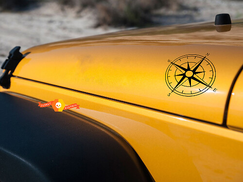 Kleine Kompasroos Vinyl Sticker voor Jeep Wrangler