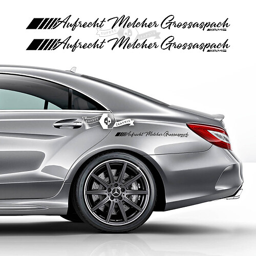 Paar belettering AMG Aufrecht Melcher Grossaspach zijkant Mercedes-Benz MB großaspach vinylsticker
