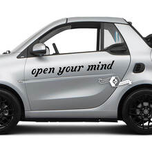Paarbelettering Open je geest. -Smart Car Emblem Logo Vinyloverdrukplaatjesticker voor Smart
 4
