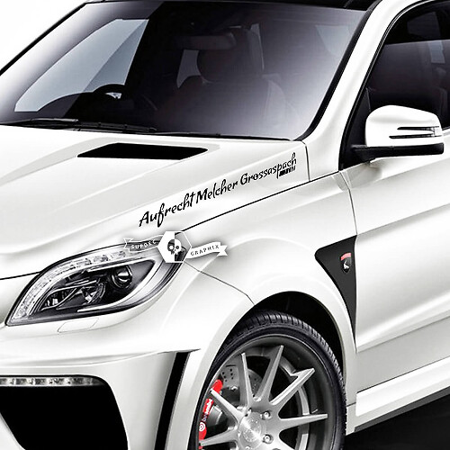 Paar belettering embleem Aufrecht Melcher Grossaspach vinyl sticker sticker voor AMG Mercedes-Benz
