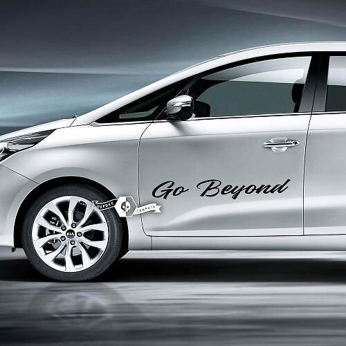 Paar deuren belettering Ga verder dan embleem Logo Vinyl Decal Sticker
