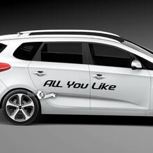 Paar deuren belettering alles wat je wilt embleem Logo Vinyl Decal Sticker
 2