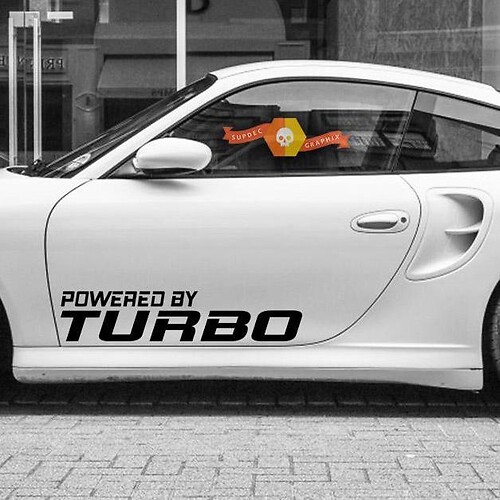 Aangedreven door Turbo Zijdeur Vinyl Decal Sticker voor Porsche 911