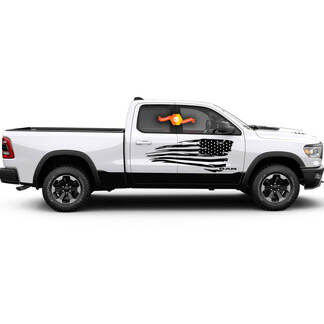 Verontruste vlag grafische sticker zijlichaam past op elke Truck Dodge Ram American USA