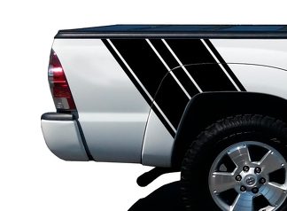 Truck Bed Stripes Vinyl Graphic Decals - Past op Toyota Tacoma Chevy Dodge 4x4