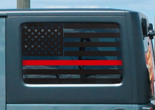 USA Vlag Rode Lijn Achterzijruit Vinyl Decal Sticker voor Jeep Wrangler