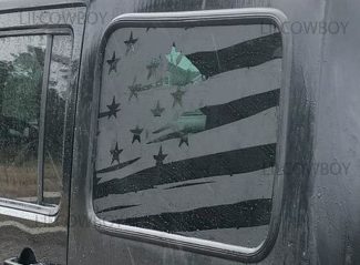 JKU Zijruit Distressed USA Flag vinyl sticker sticker Jeep Wrangler