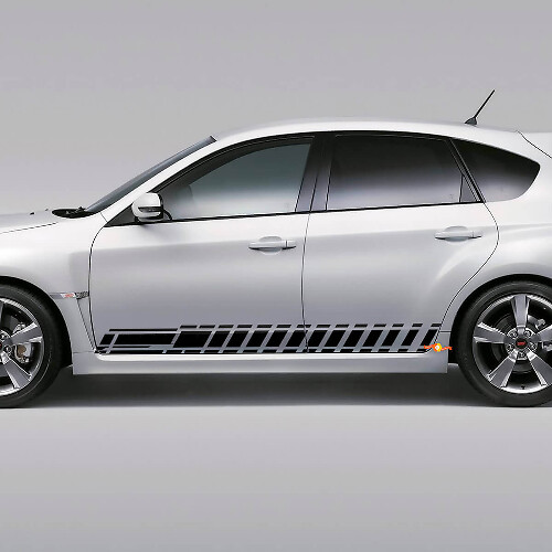 Ruitmotief Zijstrepen Vinyl Decal Kit voor Subaru Impreza Hatchback WRX STI 2007-12