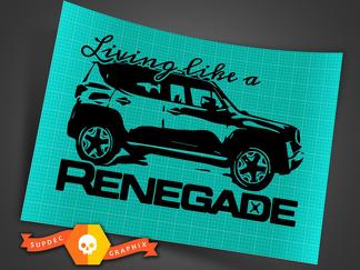 Living Like a Jeep Renegade Logo Graphic Vinyl Decal Sticker Voertuig Achter SUV 1x