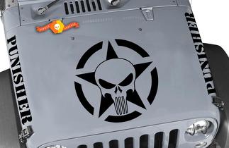 Jeep Wrangler Punisher Hood set vinyl sticker stickers