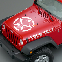 Punisher Skull Army Ster Capuchon Vinyl Decal Sticker voor Jeep Wrangler 2