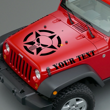 Punisher Skull Army Ster Capuchon Vinyl Decal Sticker voor Jeep Wrangler 3
