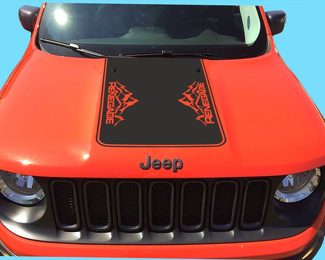 Jeep Renegade 2015, 2016 & 2017 Blackout Vinyl Hood Decal Bergen stijl
