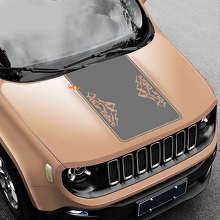 Mountains Style Blackout Vinyl Motorkap Sticker Decal voor Jeep Renegade 2