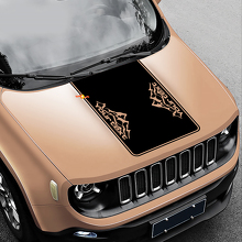Mountains Style Blackout Vinyl Motorkap Sticker Decal voor Jeep Renegade 3