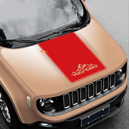 Mountains Style Blackout Vinyl Motorkap Sticker 2 voor Jeep Renegade