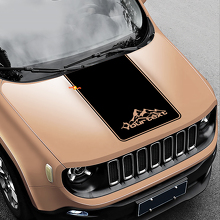 Mountains Style Blackout Vinyl Motorkap Sticker 2 voor Jeep Renegade 3