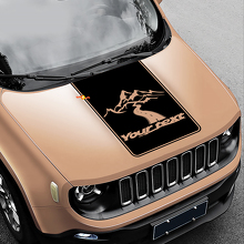 Road To Mountains Stijl Blackout Vinyl Motorkap Sticker Decal voor Jeep Renegade 3