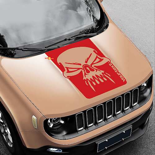 Skull Grunge Grafisch Motief Motorkap Vinyl Decal Sticker Zijde voor Jeep Renegade