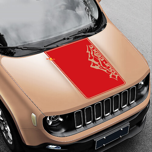 Custom Mountain Style Stripe Motorkap Vinyl Decal Sticker voor Jeep Renegade