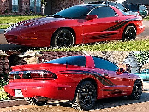 Tribal Wave Stijl Zijstrepen Vinyl Stickers Set voor Pontiac Firebird Trans Am