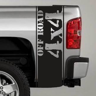 2 4x4 Off Road Distressed Truck Bed Stripe Past op alle GMC, FORD, RAM, Chevrolet truck