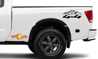 4X4 Off Road Mountain Vinyl Decals Past op Nissan, Toyota, Chevy, GMC, Dodge, Ford