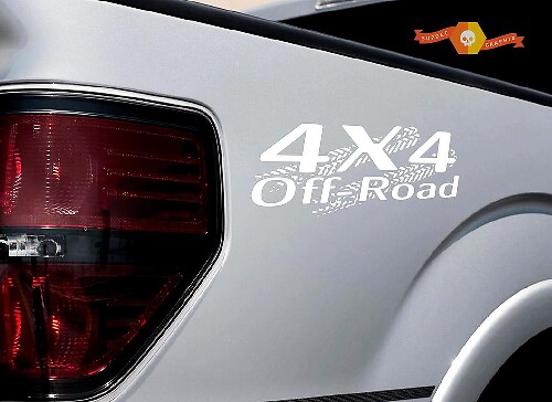 4 x 4 OFF ROAD band Track sticker Sticker Truck TRD Tacoma Jeep Dodge Chevy Ford Wht