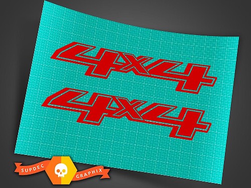 Rood 4x4 4WD Logo Vinyl Sticker voor Ford Truck