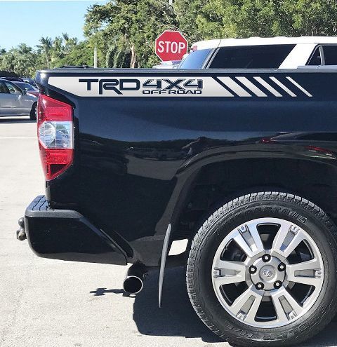 TRD 4x4 Off Road Strepen Bedside Vinyl Decal Sticker voor Toyota Tundra