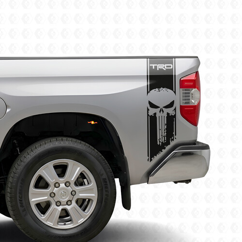 TRD Punisher verticale strepen bedzijde vinyl decal sticker voor Toyota Tundra 2016-2017