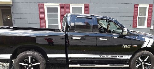 2x Racing Stripe Vinyl Decal Stickers 2 voor Dodge Ram 1500