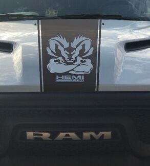 Dodge Ram Rebel Hemi 5.7L vinyl sticker sticker motorkap racestreep, fabrieksstijl