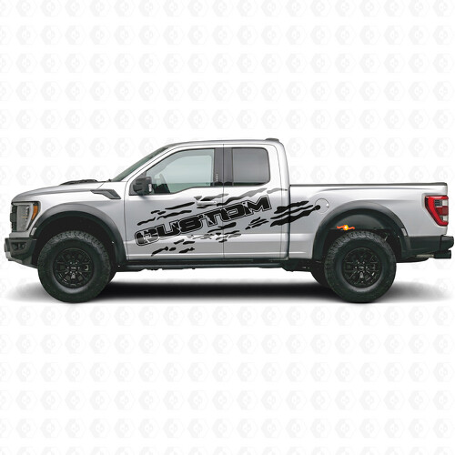 Aangepaste belettering met modderspat-zij vinyl decalset voor musclecar truck power truck 2010-17