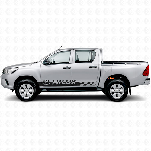 Hilux geruite strepen zij vinyl decal sticker voor Toyota Hilux