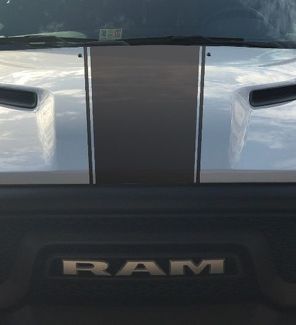 Dodge Ram Rebel Hemi 5.7 L vinyl sticker sticker kap effen streep, fabrieksstijl