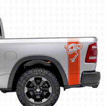 Schedel Grafische Strepen Bedzijde Vinyl Decal Sticker voor Dodge Ram 1500_4