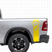 Schedel Grafische Strepen Bedzijde Vinyl Decal Sticker voor Dodge Ram 1500_5