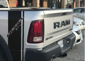 2 Dodge Ram Rebel 1500 5.7L stickers TRX zijstrepen vinylstickers Hemi Graphics
